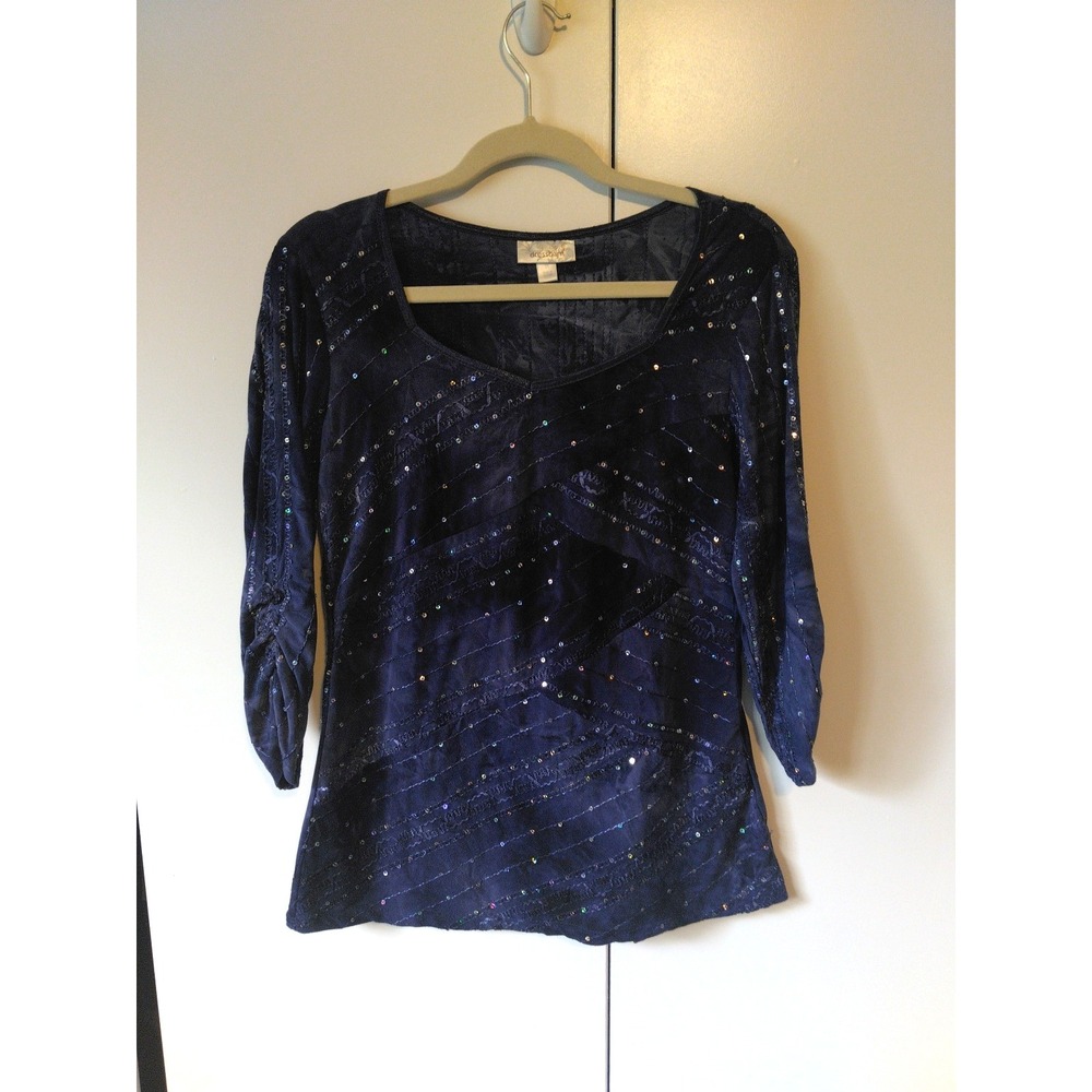 Dressbarn Women's Sequin Top Size M Feminine Romantic Fairy Grunge Y2K